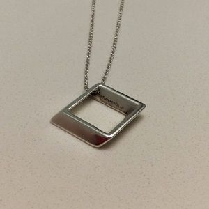 Tiffany & Co Sterling Silver Square Pendant